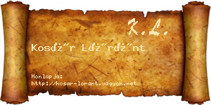 Kosár Lóránt névjegykártya