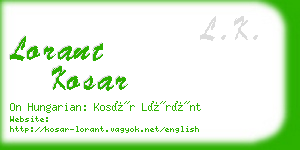 lorant kosar business card